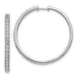 14k White Gold Diamond Hinged Hoop Earrings-WBC-EM4268-125-WA