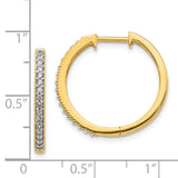 14k Yellow Gold Diamond Milgrain Hinged Hoop Earrings-WBC-EM4272-025-YA