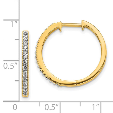 14k Yellow Gold Diamond Milgrain Hinged Hoop Earrings-WBC-EM4272-025-YA