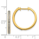 14k Yellow Gold Diamond Milgrain Hinged Hoop Earrings-WBC-EM4273-036-YA