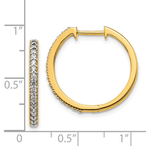 14k Yellow Gold Diamond Milgrain Hinged Hoop Earrings-WBC-EM4273-036-YA
