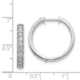 14k White Gold Diamond Milgrain Hinged Hoop Earrings-WBC-EM4275-100-WA