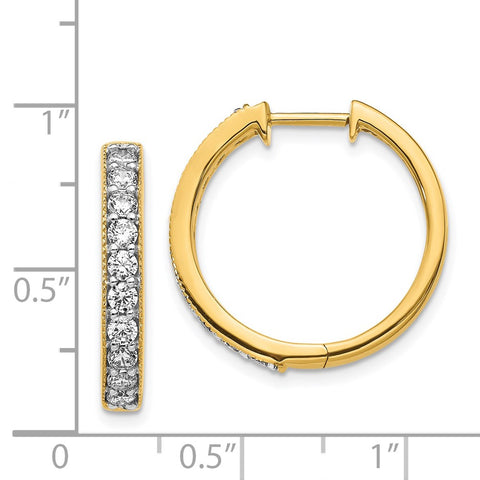 14k Yellow Gold Diamond Milgrain Hinged Hoop Earrings-WBC-EM4275-100-YA