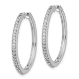 14k White Gold Diamond Milgrain Hinged Hoop Earrings-WBC-EM4280-055-WA