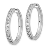 14k White Gold Diamond Milgrain Hinged Hoop Earrings-WBC-EM4284-200-WA