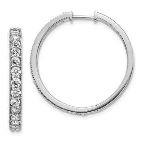 14k White Gold Diamond Milgrain Hinged Hoop Earrings-WBC-EM4284-200-WA