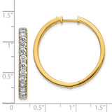 14k Yellow Gold Diamond Milgrain Hinged Hoop Earrings-WBC-EM4284-200-YA