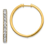 14k Yellow Gold Diamond Milgrain Hinged Hoop Earrings-WBC-EM4284-200-YA