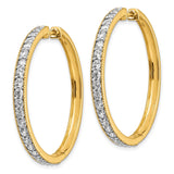 14k Yellow Gold Diamond Milgrain Hinged Hoop Earrings-WBC-EM4286-200-YA