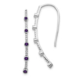 14k White Gold Diamond and Amethyst Earrings-WBC-EM4311-AM-020-WA