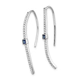 14k White Gold Diamond and Sapphire Earrings-WBC-EM4312-SA-033-WA