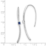 14k White Gold Diamond and Sapphire Earrings-WBC-EM4312-SA-050-WA