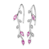 14k White Gold Diamond and Pink Sapphire Earrings-WBC-EM4315-PS-003-WA