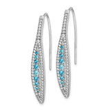 14k White Gold Diamond and Aquamarine Earrings-WBC-EM4316-AQ-075-WA