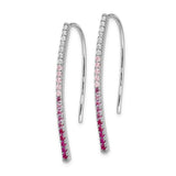 14k White Gold Diamond and Pink Sapphire Earrings-WBC-EM4317-PS-016-WA