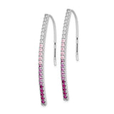 14k White Gold Diamond and Pink Sapphire Earrings-WBC-EM4317-PS-038-WA