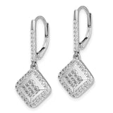 14k White Gold Diamond Cluster Leverback Earrings-WBC-EM4369-050-WA