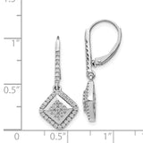 14k White Gold Diamond Cluster Leverback Earrings-WBC-EM4369-050-WA