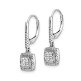 14k White Gold Diamond Cluster Leverback Earrings-WBC-EM4372-050-WA