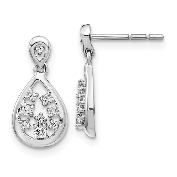 14k White Gold Diamond Post Earrings-WBC-EM4385-016-WA