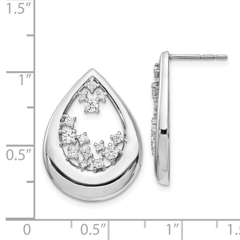 14k White Gold Diamond Post Earrings-WBC-EM4387-075-WA