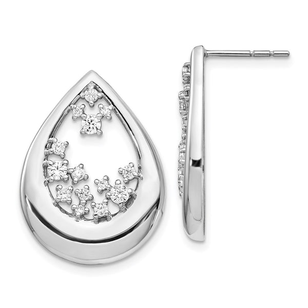 14k White Gold Diamond Post Earrings-WBC-EM4387-075-WA