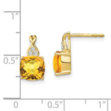 10k Checkerboard Citrine and Diamond Earrings-WBC-EM4393-CI-006-1YA