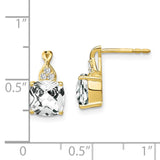 10k Checkerboard White Topaz and Diamond Earrings-WBC-EM4393-WT-006-1YA