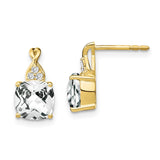 10k Checkerboard White Topaz and Diamond Earrings-WBC-EM4393-WT-006-1YA