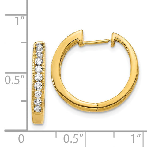 14k Diamond Hinged Hoop Earrings-WBC-EM5364-050-YA