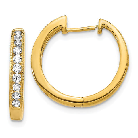 14k Diamond Hinged Hoop Earrings-WBC-EM5364-050-YA