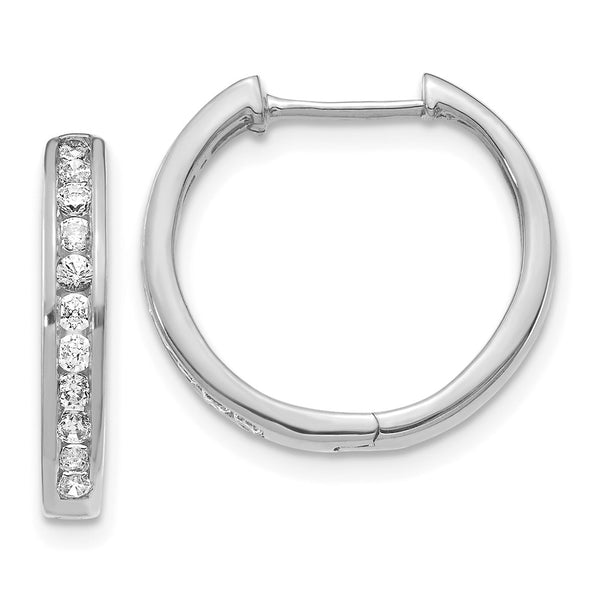 14k White Gold Diamond Hinged Hoop Earrings-WBC-EM5365-050-WA