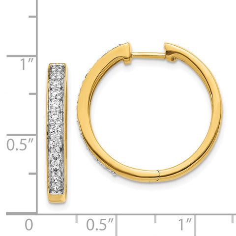 14k Diamond Hinged Hoop Earrings-WBC-EM5367-075-YA