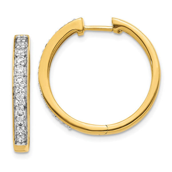 14k Diamond Hinged Hoop Earrings-WBC-EM5367-075-YA