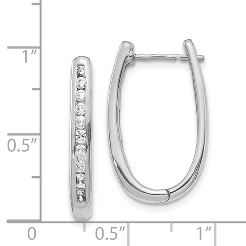14k White Gold Diamond Oval Hinged Hoop Earrings-WBC-EM5371-075-WA