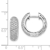 14k White Gold Diamond Hinged Hoop Earrings-WBC-EM5393-175-WA