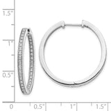 14k White Gold Polished Diamond In/Out Hinged Hoop Earrings-WBC-EM5424-025-WA
