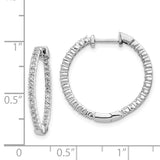 14k White Gold Polished Diamond In/Out Hinged Hoop Earrings-WBC-EM5431-062-WA