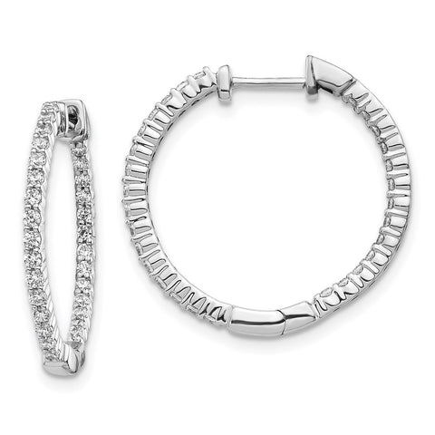 14k White Gold Polished Diamond In/Out Hinged Hoop Earrings-WBC-EM5431-062-WA