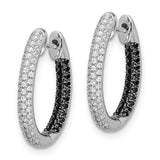 14k White Gold Black and White Diamond In/Out Hoop Earrings-WBC-EM5435-BK-055-WA