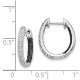 14k White Gold Black and White Diamond In/Out Hoop Earrings-WBC-EM5435-BK-055-WA