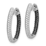 14k White Gold Black and White Diamond In/Out Hoop Earrings-WBC-EM5436-BK-088-WA
