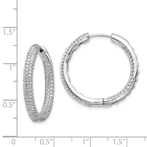 14k White Gold 1 1/2Ctw Hinged Hoop Diamond Earrings-WBC-EM5440-150-WA
