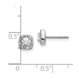 14k White Gold Square Cluster Diamond Earrings-WBC-EM5466-062-WA