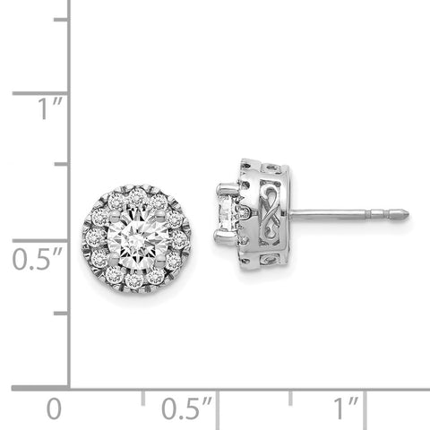 14k White Gold Diamond Semi-mount Stud Earrings-WBC-EM5482-050-WA