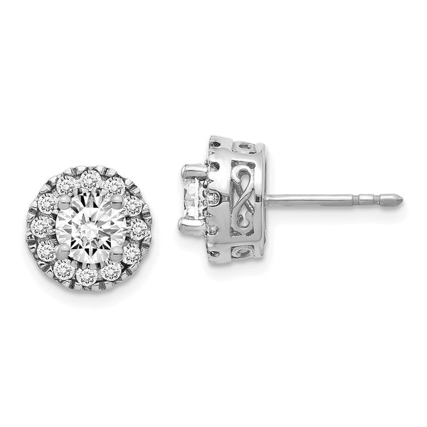 14k White Gold Diamond Semi-mount Stud Earrings-WBC-EM5482-050-WA