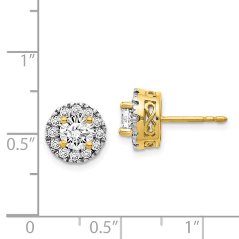 14k Diamond Semi-mount Stud Earrings-WBC-EM5482-050-YA