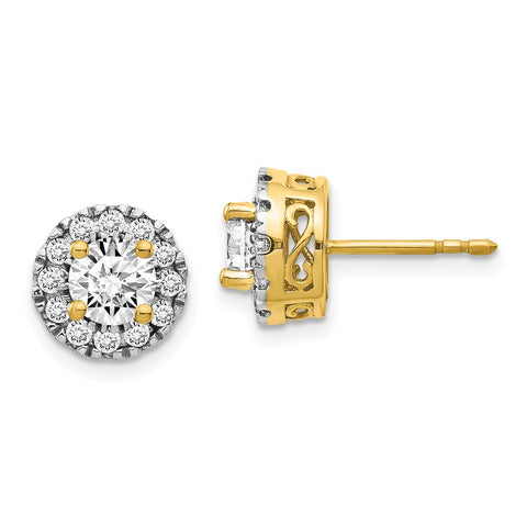 14k Diamond Semi-mount Stud Earrings-WBC-EM5482-050-YA