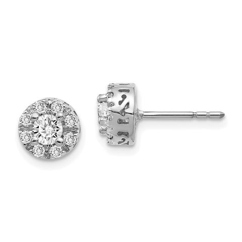 14k White Gold Diamond Semi-mount Stud Earrings-WBC-EM5484-025-WA