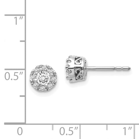 14k White Gold Diamond Semi-mount Stud Earrings-WBC-EM5485-010-WA